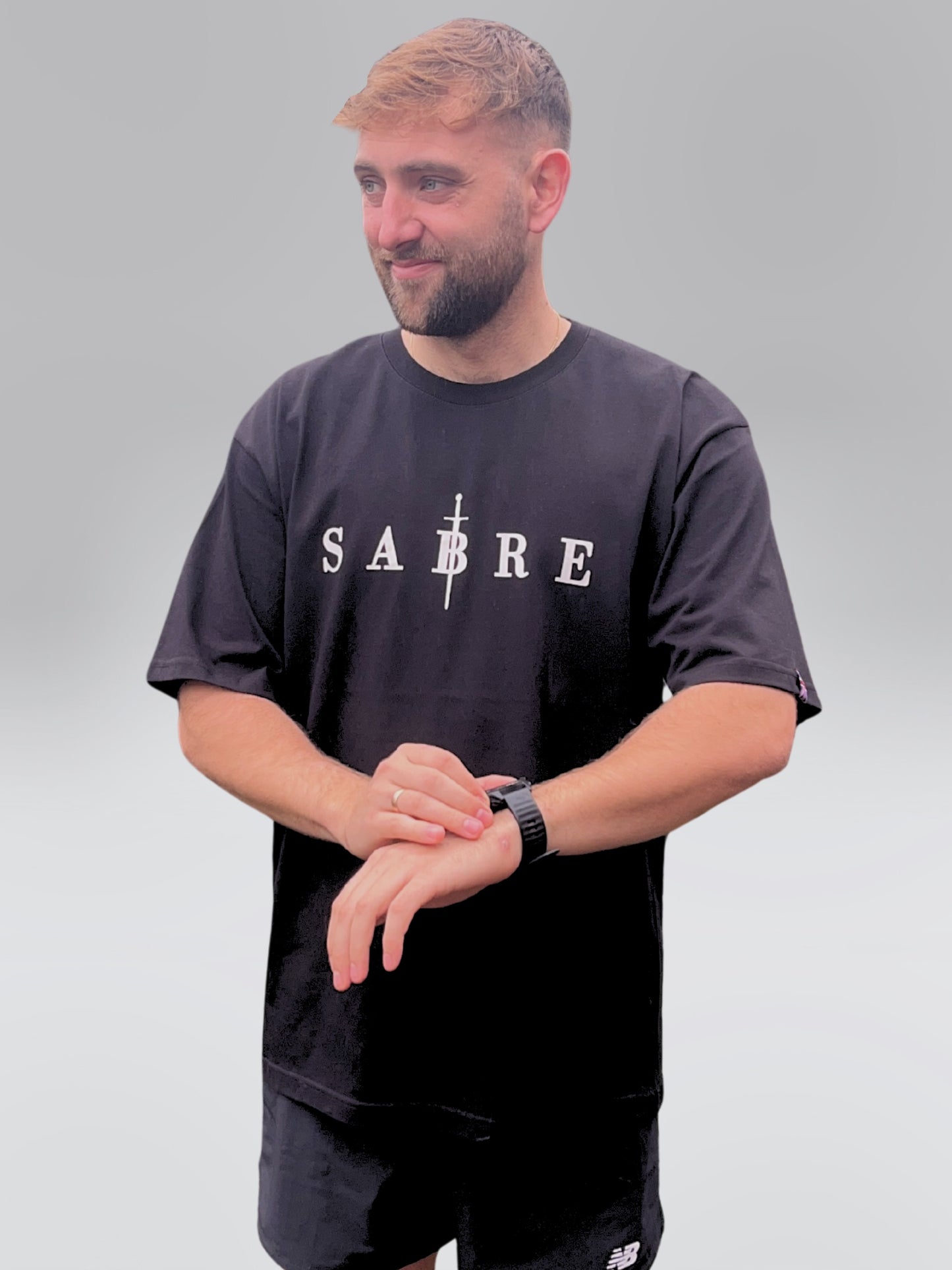 Man wearing SABRE CrossFit T shirt